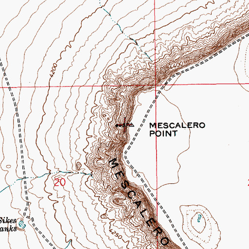 Topographic Map of Mescalero Point, NM