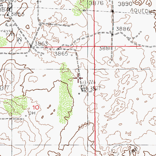 Topographic Map of Mescalero Sands, NM
