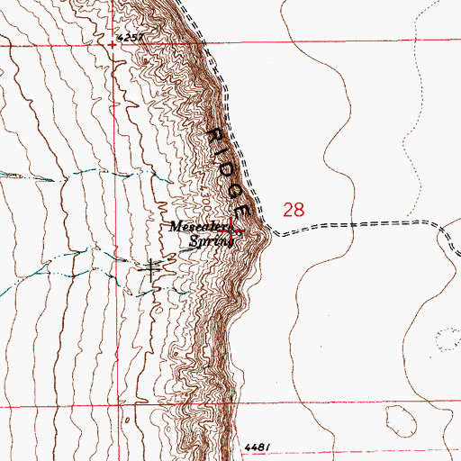 Topographic Map of Mescalero Spring, NM