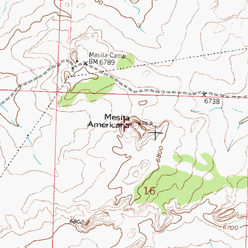 Topographic Map of Mesita Americana, NM