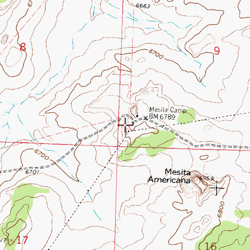 Topographic Map of Mesita Camp, NM