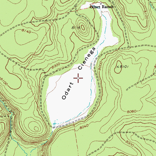 Topographic Map of Odart Cienega, AZ