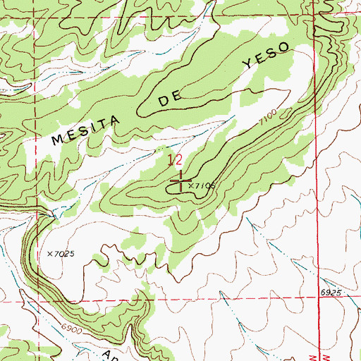 Topographic Map of Mesita De Yeso, NM