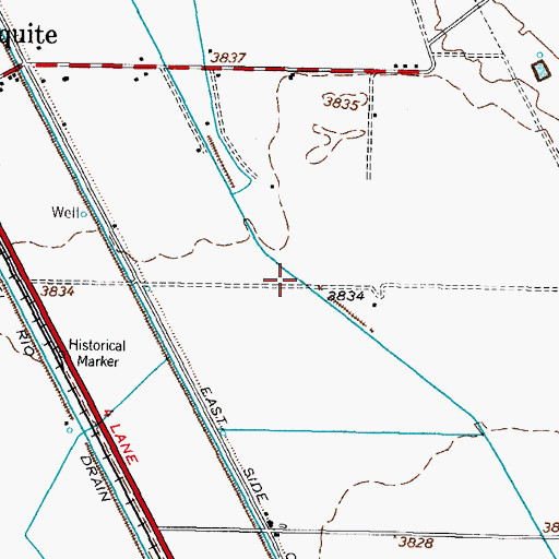 Topographic Map of Mesquite Drain, NM