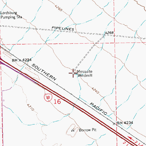 Topographic Map of Mesquite Windmill, NM