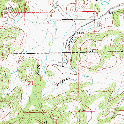 Topographic Map of Mestas Ditch, NM