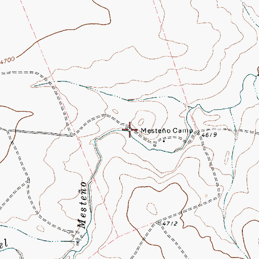 Topographic Map of Mesteo Camp, NM
