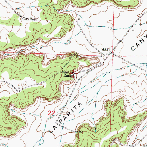 Topographic Map of Mestice Ranch, NM