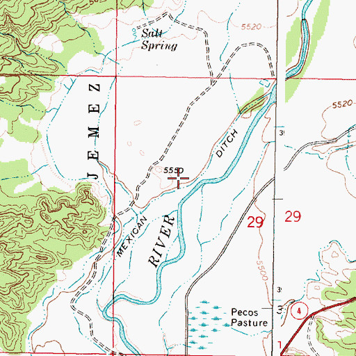 Topographic Map of Mexican Ditch, NM
