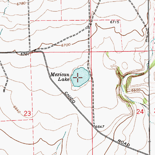 Topographic Map of Mexican Lake, NM