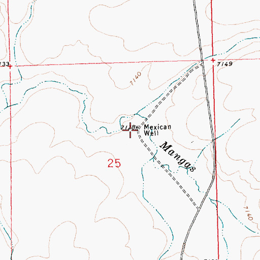 Topographic Map of Mexican Well, NM