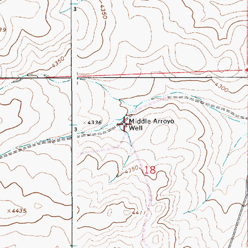 Topographic Map of Middle Arroyo Well, NM