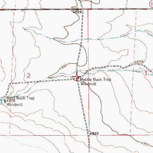 Topographic Map of Middle Buck Trap Windmill, NM