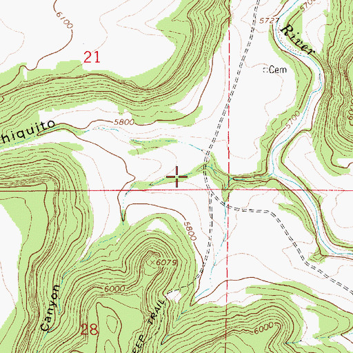Topographic Map of Middle Canyon, NM