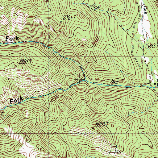 Topographic Map of Middle Fork Cimarroncito Creek, NM