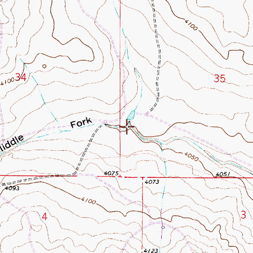 Topographic Map of Middle Fork Fivemile Draw, NM