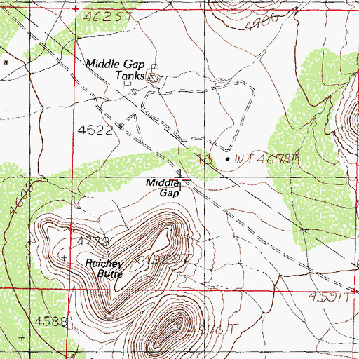 Topographic Map of Middle Gap, NM