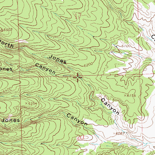 Topographic Map of Middle Jones Canyon, NM