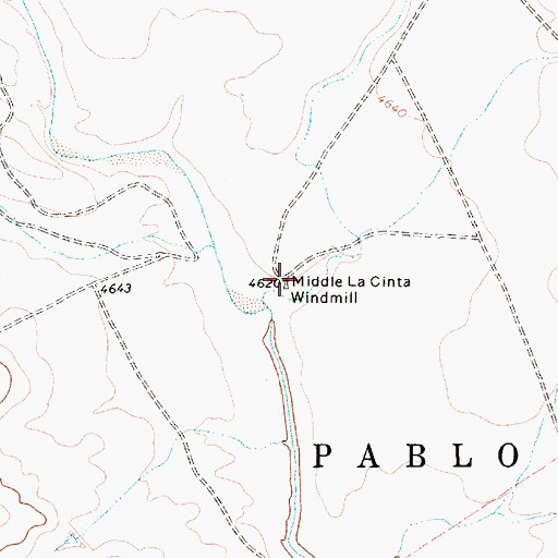 Topographic Map of Middle La Cinta Windmill, NM