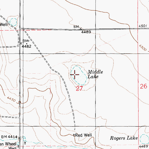 Topographic Map of Middle Lake, NM