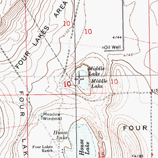 Topographic Map of Middle Lake, NM