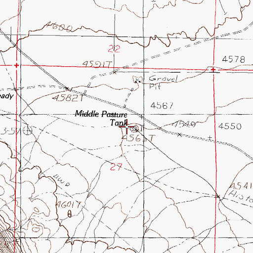 Topographic Map of Middle Pasture Tank, NM