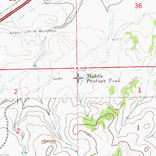 Topographic Map of Middle Pasture Tank, NM