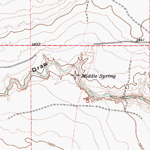 Topographic Map of Middle Spring, NM