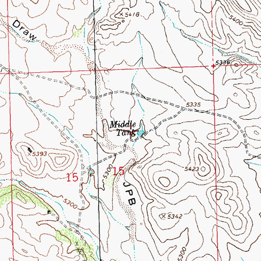 Topographic Map of Middle Tank, NM