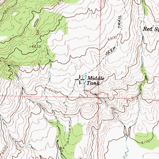 Topographic Map of Middle Tank, NM