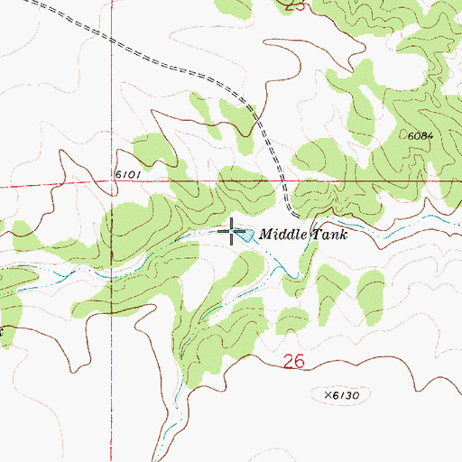 Topographic Map of Middle Tank, NM