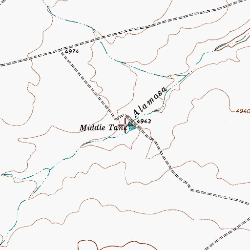 Topographic Map of Middle Tank, NM