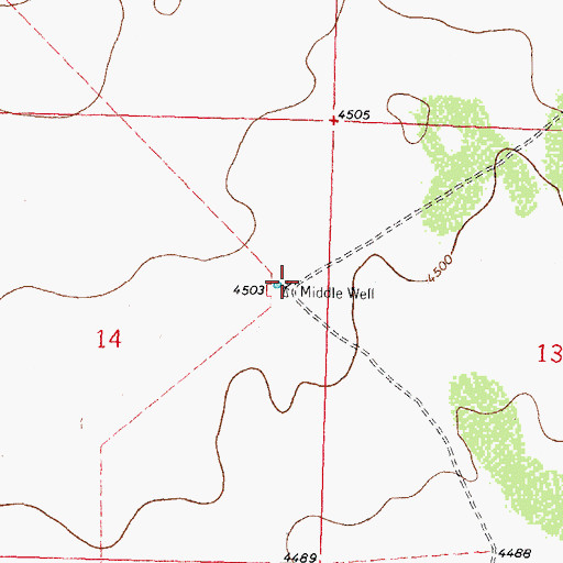 Topographic Map of Middle Well, NM