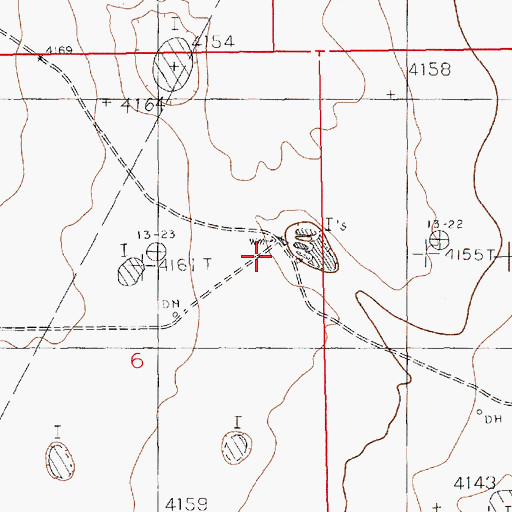 Topographic Map of Middle Well, NM