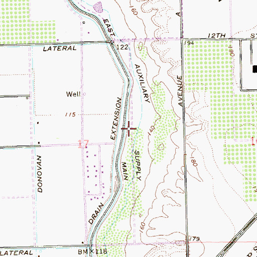 Topographic Map of Auxiliary Supply Canal, AZ