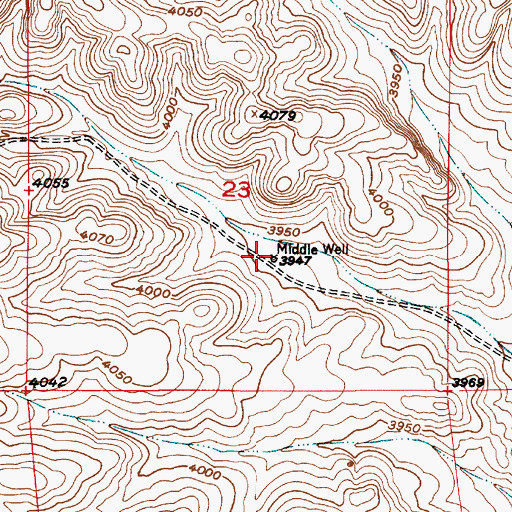 Topographic Map of Middle Well, NM