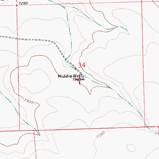 Topographic Map of Middle Well, NM