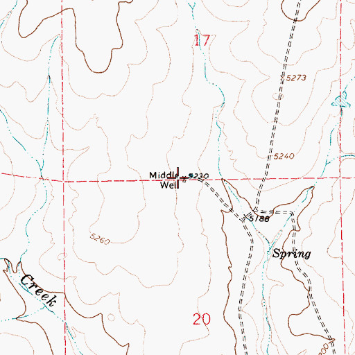 Topographic Map of Middle Well, NM