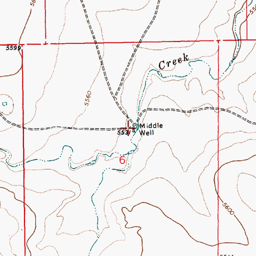 Topographic Map of Middle Well, NM