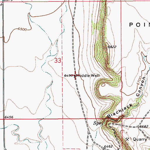 Topographic Map of Middle Well, NM