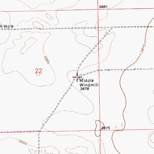 Topographic Map of Middle Windmill, NM