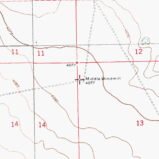 Topographic Map of Middle Windmill, NM