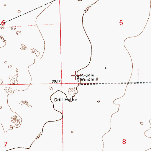 Topographic Map of Middle Windmill, NM
