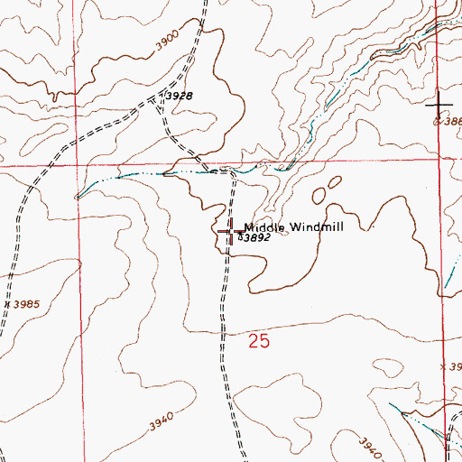 Topographic Map of Middle Windmill, NM