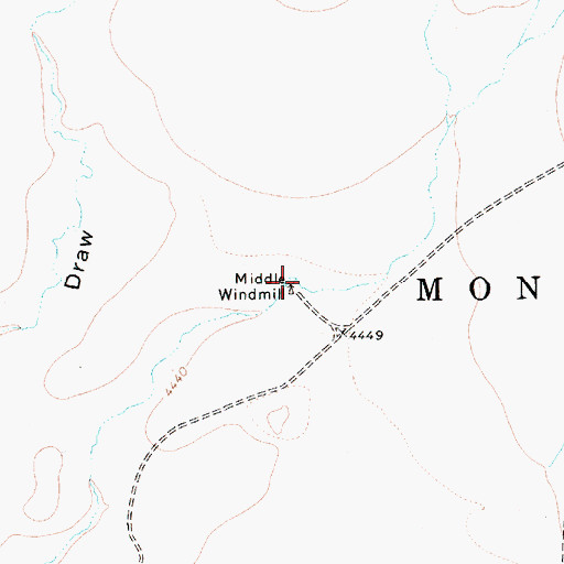 Topographic Map of Middle Windmill, NM