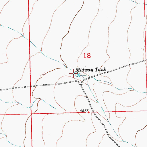 Topographic Map of Midway Tank, NM