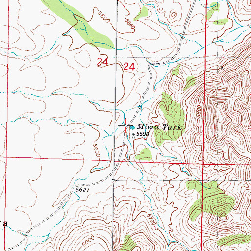 Topographic Map of Miera Tank, NM