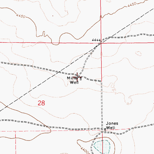 Topographic Map of Miller Well, NM