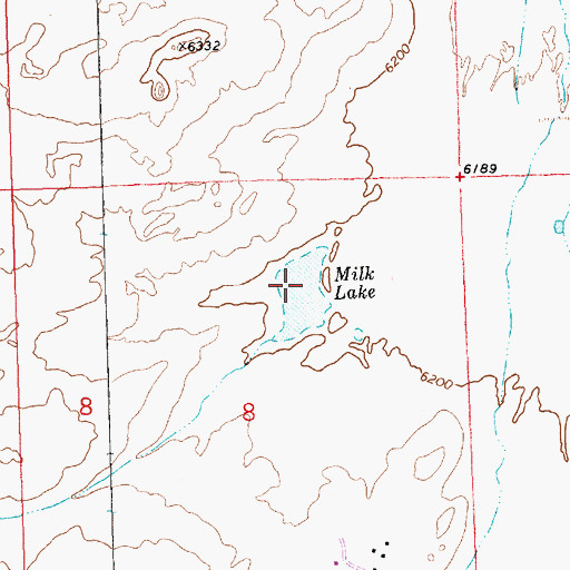 Topographic Map of Milk Lake, NM