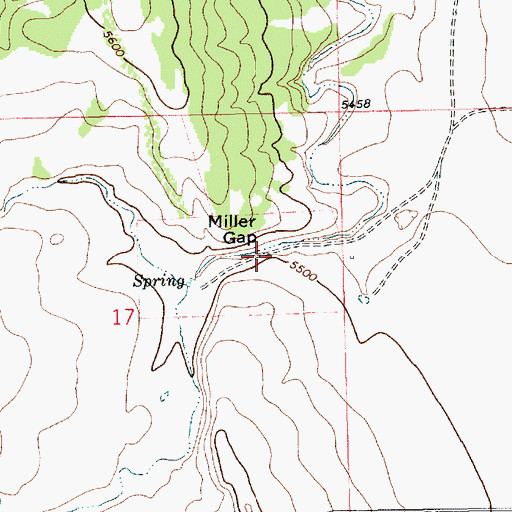 Topographic Map of Miller Gap, NM